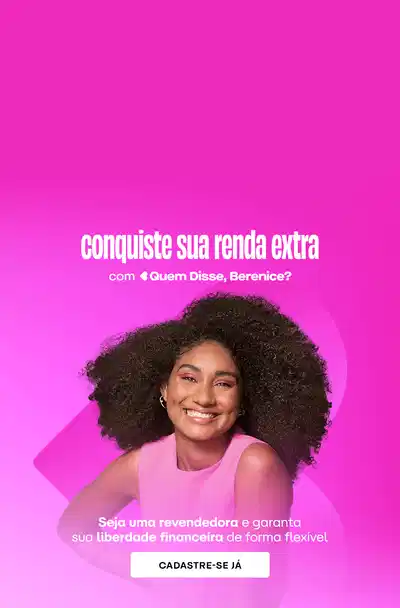 O banner apresenta uma modelo sorrindo. O texto convida a ser um revendedor e conquistar sua renda extra. O fundo é rosa vibrante.