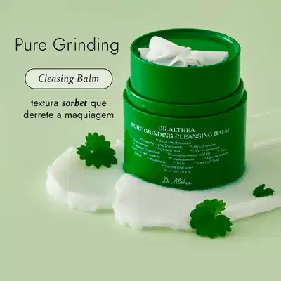 O banner apresenta um produto de limpeza facial da marca Dr. Althea, chamado "Pure Grinding Cleansing Balm".