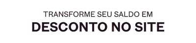 Comunicação com letras roxas sobre transformar seu saldo em desconto no site.