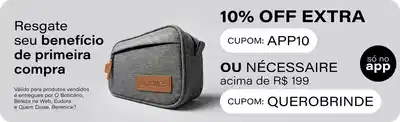 Ganhe 10%OFF só no APP na primeira compra em produtos vendidos e entregues por Beleza na Web, Eudora e Quem Disse Berenice. Cupom: APP10