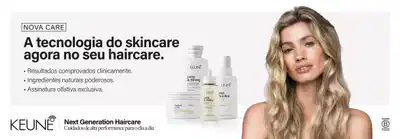 NOVA CARE. A tecnologia do skincare agora no seu haircare. Resultados comprovados clinicamente. Ingredientes naturais poderosos. Assinatura olfativa exclusiva. Linha Keune Next Generation Haircare com produtos Long & Strong, Vital Nutrition e Radiant Gloss. Cuidados de alta performance para o dia a dia. Certificado B Corporation.