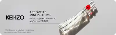 Kenzo, aproveite mini Eau de Parfum nas compras da marca acima de R$359,00. Válido para produtos vendidos e entregues por Beleza na Web.