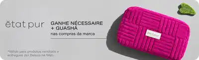 État Pour oferece Necessaire mais Guashá nas compras da marca, com botão Descubra para mais informações. Válido para produtos vendidos e entregues por Beleza na Web.