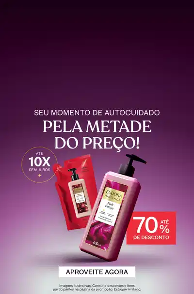Seu momento de autocidado pela metade do preço! aproveite agora.