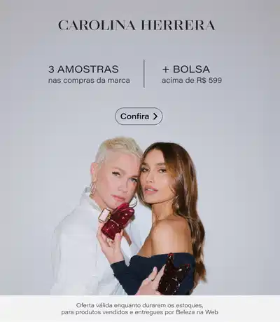 [Carolina Herrera] Ganhe trio de amostras nas compras da marca + bolsa acima de 599