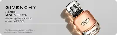 Givenchy. Ganhe mini Eau de Parfum nas compras da marca acima de R$359,00. Botão Confira. Válido para produtos vendidos e entregues por Beleza na Web.