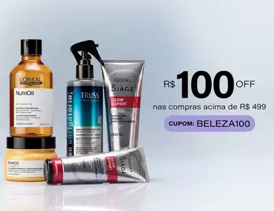 O benefício que faltava para melhorar o seu dia: NutriOil, Truss e Siage Glow Expert da Eudora. Desconto de R$100 nas compras acima de R$499 com o cupom BELEZA100.