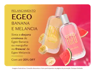 Relancamento Egeo Banana e Melancia. O mix cremoso e refrescante das frutas mais famosas de Egeo já de volta. Com até 20% de desconto.