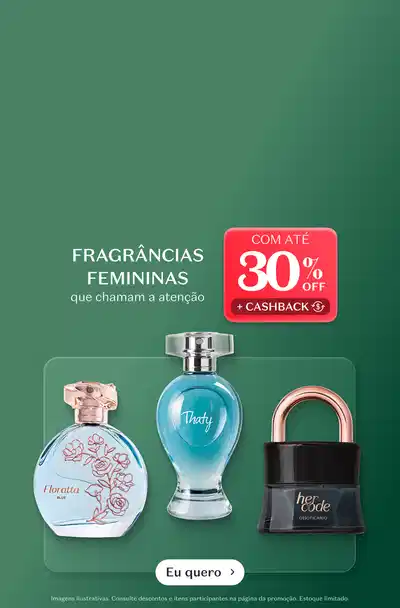 Seleção de perfumaria feminina com até 30% OFF