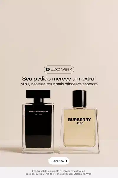 Escolha seu brinde! Presentes diários te esperam. Botão Garanta o seu.