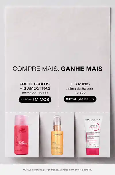 Mimos Progressivos | Ganhe frete grátis e 03 presentes acima de R$199 + 03 presentes acima de R$299 só no app *Envio aleatório *Vendidos e entregues por Beleza na Web
