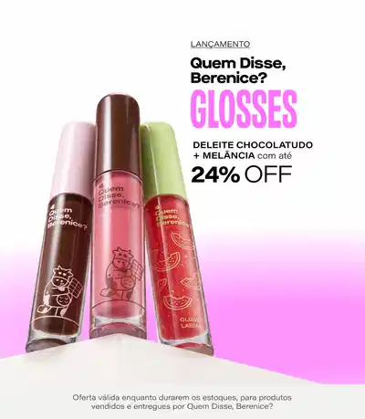 [Quem Disse, Berenice?] Lançamento Glosses Collab Cuide-se Bem com até 24% OFF: Deleite Chocolatudo Marrom e Rosa + Gloss Melancia