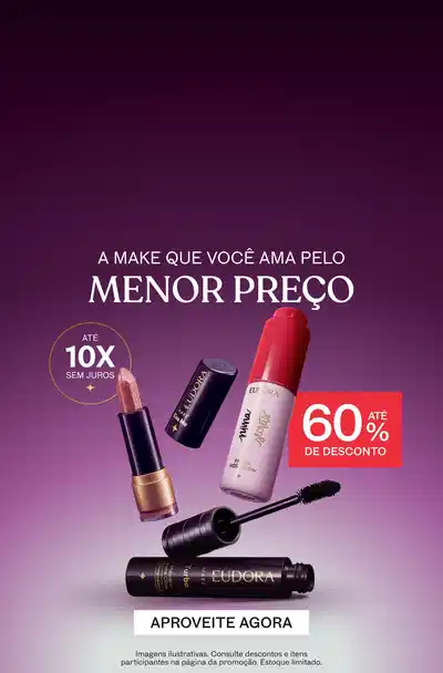 Make que você ama com ate 60% de desconto + Cashback