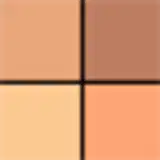 A imagem mostra o pó solto de Givenchy. É uma caixa preta elegante, com o logotipo da marca em relevo na tampa superior. A caixa é retangular e possui uma base transparente de acrílico que permite ver as cores em tons de ocre e laranja.