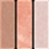 Paleta de maquiagem compacta com três sombras em tons de marrom, laranja e bege claro, em embalagem transparente com rótulo impresso.