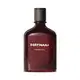 Vidro retangular marrom escuro  com tampa preta e letras brancas contendo 100ml de desodorante colônia Portinari Absoluto.
