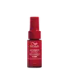 Produto da linha Ultimate Repair da marca Wella Professionals. Frasco plástico vermelho brilhante com formato cilíndrico. Rótulo indicando "Miracle Hair Rescue com AHA & Omega-9", passo 3 de "reparação instantânea e duradora com proteção dentro e fora".