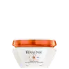 Frasco branco com tampa laranja da linha Nutritive da Kérastase, contendo 200 ml de máscara capilar à base de proteínas vegetais e niacinamida.