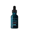 Frasco conta-gotas de 30 ml com sérum multicorretivo concentrado da linha A.G.E. Interrupter Ultra da SkinCeuticals, com efeito lifting visível, em embalagem preta e azul.