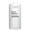 Frasco branco da linha Derma Regulate da Keune, com rótulo destacando o nome do produto e a indicação de que se trata de um shampoo regulador de sebo.