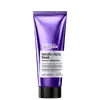 Tubo de tratamento alisador de cabelos da L'Oréal Professionnel, da linha Keratin Alpha Sleek, com embalagem roxa e branca, apresentando informações sobre o produto.