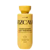 Frasco amarelo de condicionador Vizcaya Nutri-hidratante, com 250ml, contendo óleos de argan, macadâmia e mirra, para cabelos ressecados e sem brilho.