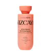 Frasco de shampoo Vizcaya Fortalecedor, com embalagem de cor coral predominante, contendo informações sobre os ingredientes vitamínicos e o benefício de cabelos enfraquecidos e finos.