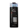 Frasco preto de shampoo da marca Truss, com rótulo em branco e vermelho. O produto é descrito como indicado para cabelos extremamente ressecados e danificados, contendo ativos orgânicos de alta tecnologia.
