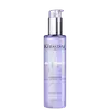Frasco de tratamento capilar Kérastase Blond Absolu Cicaplasme, com embalagem roxa e detalhes em prata, contendo 150 ml do produto. Rótulo com informações sobre os ingredientes e benefícios do tratamento.