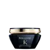 Frasco preto e dourado da linha Chronologiste da Kérastase, contendo 200 ml de máscara intensa regenerante. O rótulo em destaque apresenta o nome da marca e do produto.