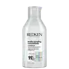 Frasco branco com rótulo da marca Redken. O rótulo apresenta o nome "Acidic Bonding Concentrate" e informações sobre o produto, como "intense conditioning, fortifying, optimized for colored hair". O frasco possui um design cilíndrico com tampa.