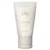 Bisnaga branca com tampa bege e letras marrons contendo 50g de creem de mãos acetinado hidratante da marca Lily.