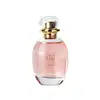 Vidro transparente oval com líquido rosa, borrifador dourado e tampa transparente contendo 75ml de desodorante colônia L'eau de Lily Soleil.