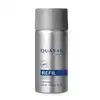 Refil de desodorante colônia Quasar Classic em frasco prateado com detalhes e letras azuis, contendo 100ml do produto.