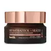 Pote marrom com tampa dourada e letras amarelas contendo 40g de creme nutritivo firmador Botik Resveratrol e Silício.