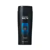 Frasco preto com detalhes azuis e letras brancas contendo 250ml de shampoo e condicionador 2 em 1 da marca Men.