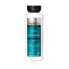 Frasco branco com tampa preta e rótulo nas cores azul metalizado, preto e prateado contendo300ml de shampoo Match Science Crescimento.