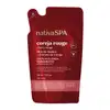 Refil de loção aveludada corporal da marca Nativa SPA Cereja Rouge em sachê vermelho escuro, letra brancas e detalhe rosa, contendo 350ml do produto.