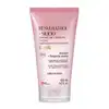Bisnaga com degradê de rosa e branco e letras marrons contendo 150ml de creme de limpeza facial Botik  Resveratrol e Silício.
