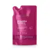 Embalagem flexível de 350 ml contendo refil de creme perfumado desodorante da marca Nativa SPA Orquídea Lumière, na cor rosa vibrante, com informações sobre o produto escritas em branco.