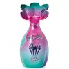 Frasco de colônia infantil da marca Sophie em parceria com Marvel Spider-Gwen, com tampa em formato de flor com pétalas coloridas em tons de rosa, roxo e azul-turquesa, com logotipo de aranha no centro.