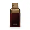 Frasco dourado com rótulo vermelho escuro, contendo o texto "The Blend" e "Saffron oBoticario". O produto possui uma embalagem elegante e sofisticada, com destaque para o tom dourado predominante.