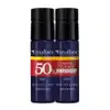 Imagem de dois frascos pretos de body spray da marca Malbec Ultra Bleu, com rótulo na cor prata, oferta especial de comprar 2 e ganhar 50% de desconto na segunda unidade.