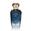 Frasco do Desodorante Colônia Eudora Royal, com design elegante em tons de azul e dourado, com tampa dourada em formato de coroa. O rótulo destaca o nome da marca e a linha "Royal".