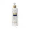 Frasco branco tipo pump com bomba doseadora branco e dourada, contendo condicionador Siàge Dermohair da Eudora para equilíbrio do couro cabeludo, com 280 ml de volume.