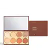 Paleta de sombras Niina Secrets da Eudora, com 8 tons em tons de marrom, laranja e dourado, em embalagem retangular de cor marrom com detalhes dourados.