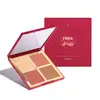 Palette Luminous Eudora Niina Secrets em embalagem rosa com quatro tons: bege claro, rosa coral, rosa salmão e marrom claro, com espelho integrado.