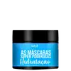 Embalagem preta e azul da marca Widi Care contendo "As Máscaras Super Poderosas Hidratação" em destaque, com informações sobre o produto em português.