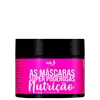 Embalagem preta e rosa com o texto "As Máscaras Super Poderosas Nutrição" da marca Widi Care, contendo 300g do produto.