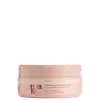 Máscara capilar em embalagem plástica rosa claro. A embalagem tem formato cilíndrico com tampa removível.